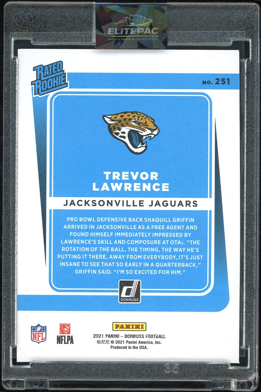 2021 Donruss #251 Trevor Lawrence Press Proof Yellow