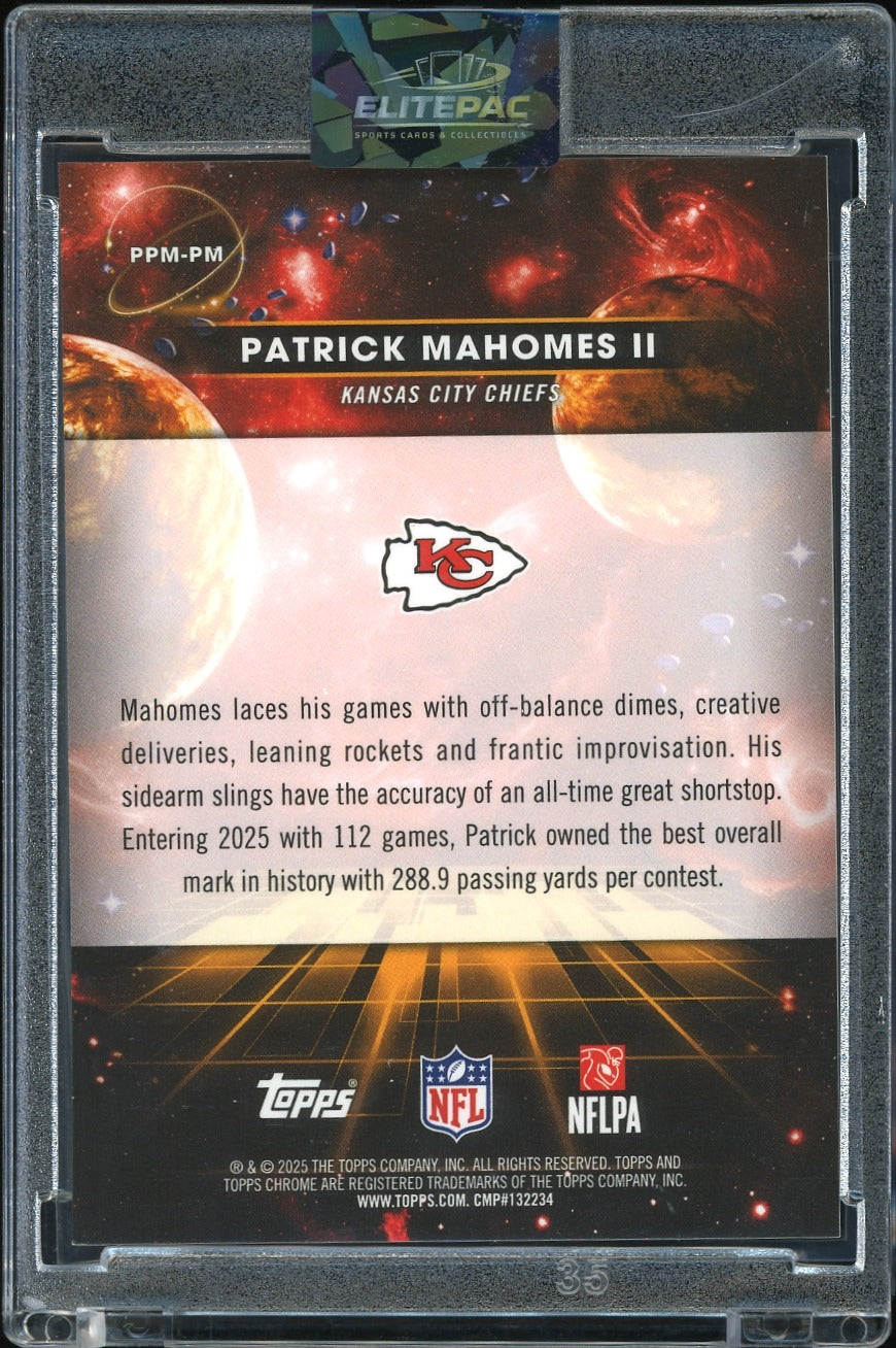 2025 Topps Chrome Cosmic #PPM-PM Patrick Mahomes II Planetary Pursuit Mercury