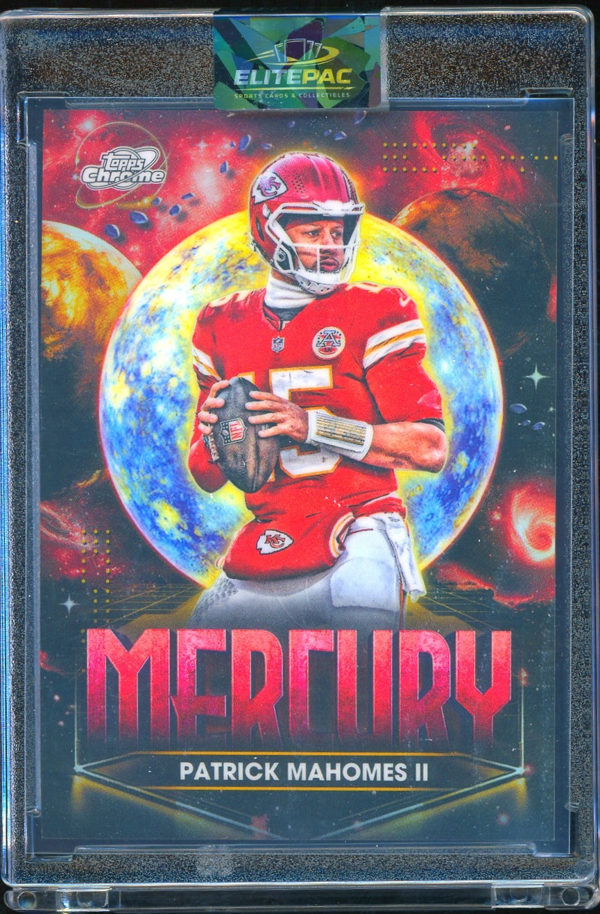 2025 Topps Chrome Cosmic #PPM-PM Patrick Mahomes II Planetary Pursuit Mercury