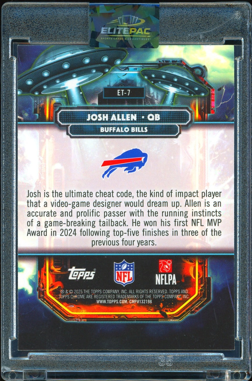 2025 Topps Chrome Cosmic #ET-7 Josh Allen Extraterrestrial Talent