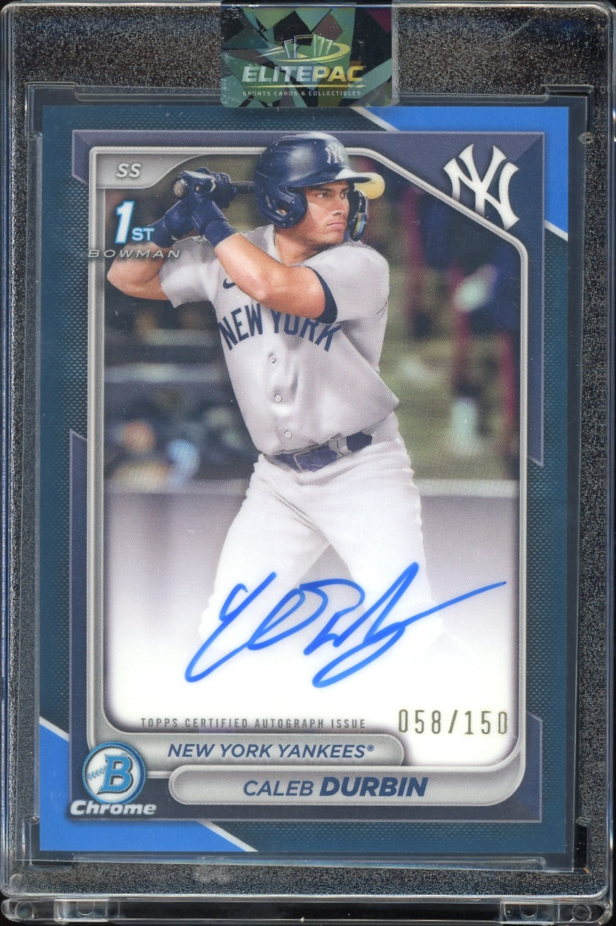 2024 Bowman Chrome  Caleb Durbin Prospect Autographs Blue Ref #/150 Baseball