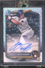 2025 Bowman #BMA-CDU Caleb Durbin Chrome Prospect Auto Mojo Refractor Baseball