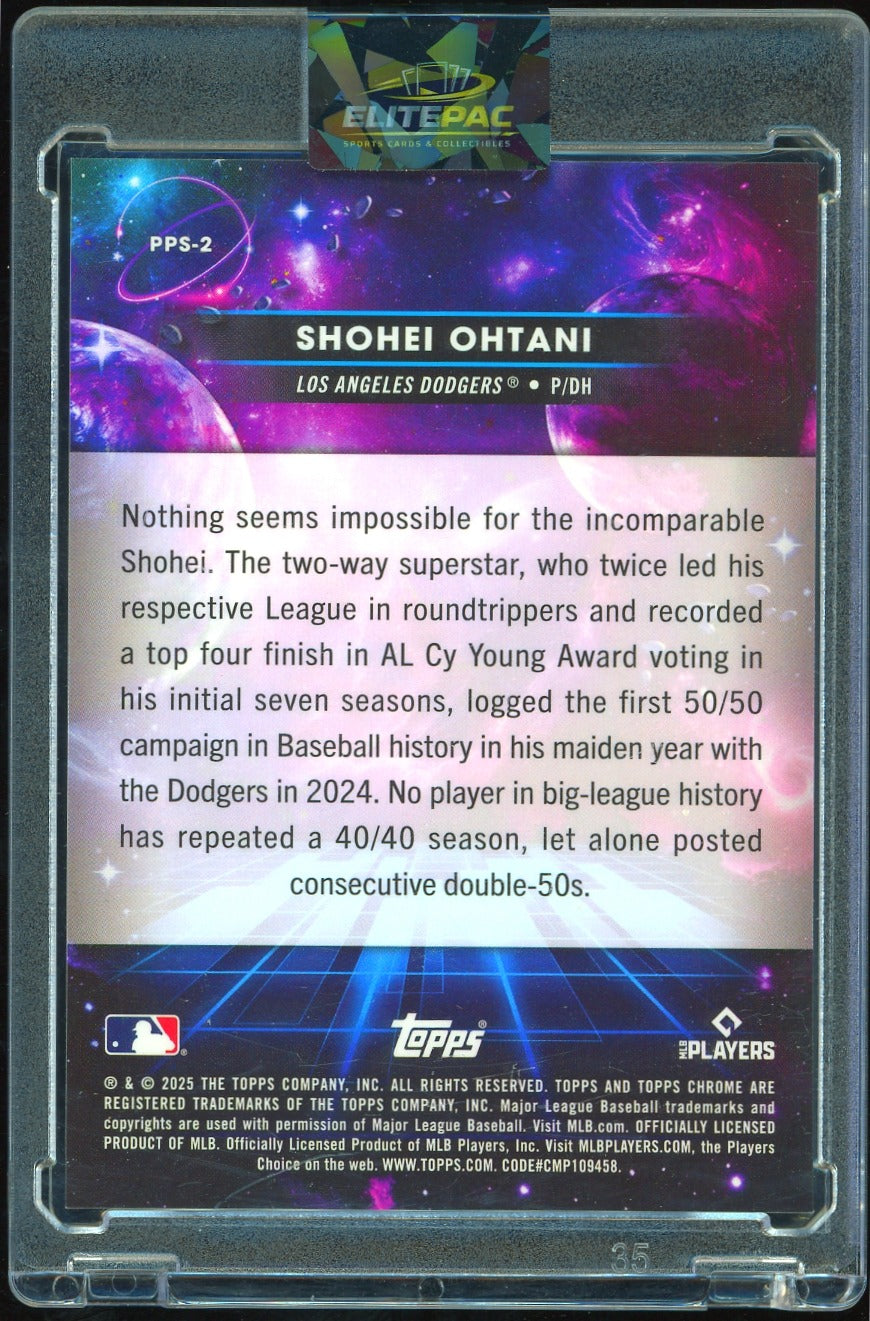 2025 Topps Chrome Cosmic #PPS-2 Shohei Ohtani Planetary Pursuit Sun Baseball