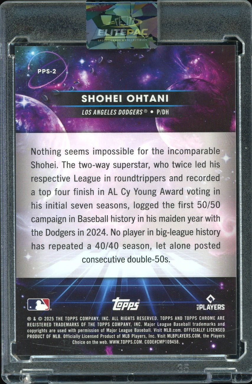 2025 Topps Chrome Cosmic #PPS-2 Shohei Ohtani Planetary Pursuit Sun Baseball