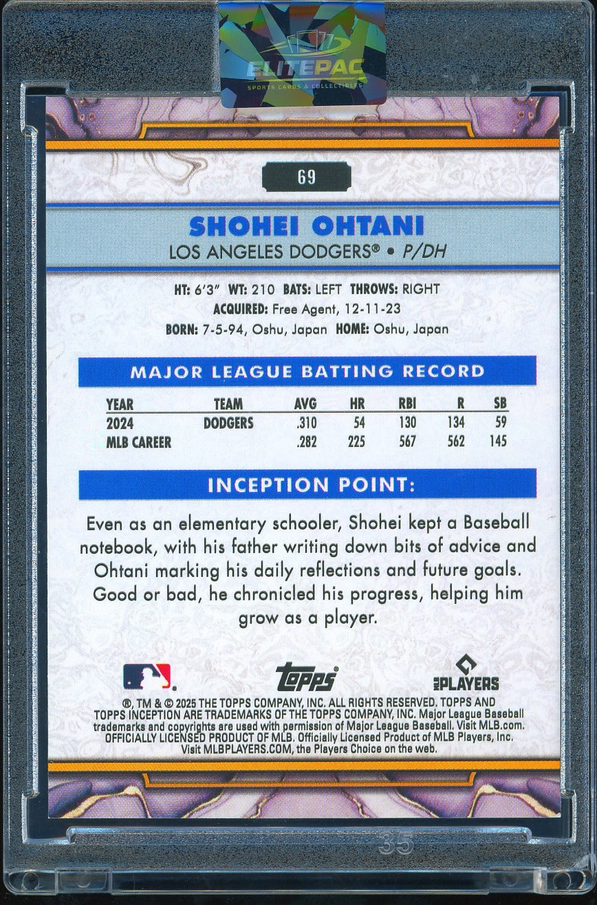 2025 Topps Inception #69 Shohei Ohtani Green Baseball