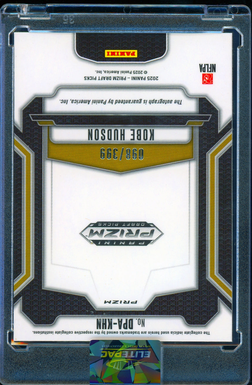 2025 Panini Prizm Draft Kobe Hudson Draft Picks Autographs Red #/399 Football
