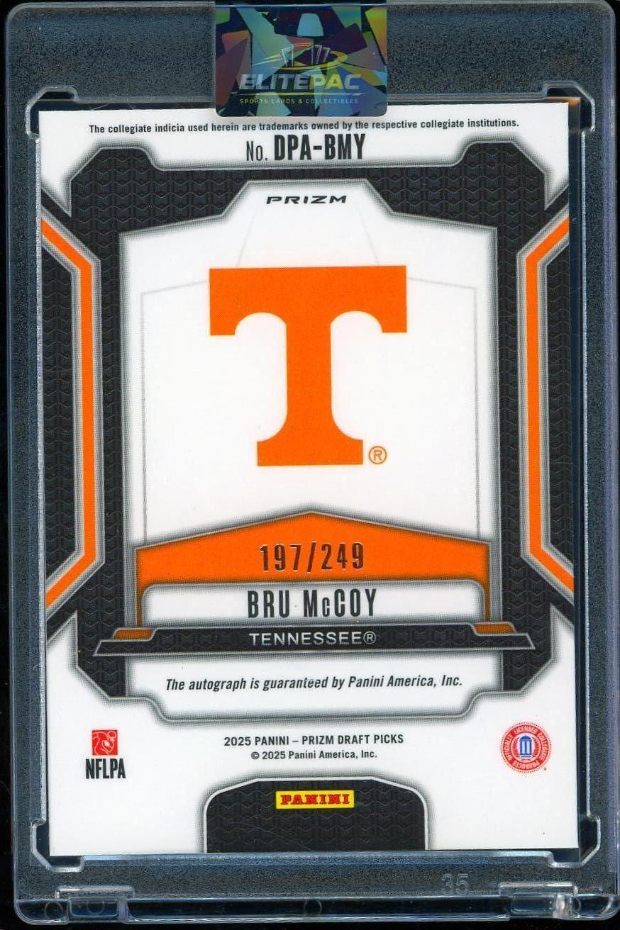 2025 Panini Prizm Draft Picks #123 Bru McCoy Prizms Blue #/249 Football