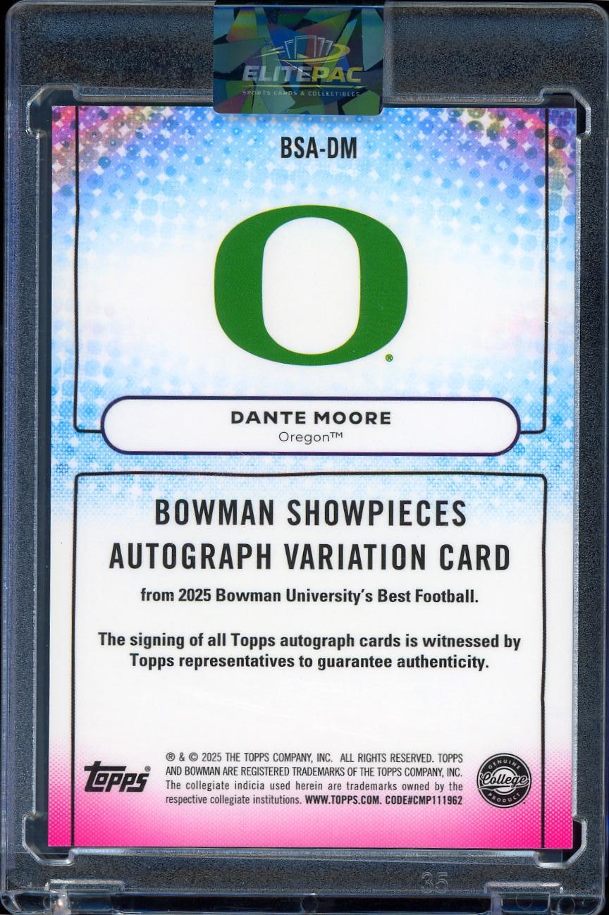 2025 Bowman University Best #BSA-DM Dante Moore Bowman Showpieces Auto Football