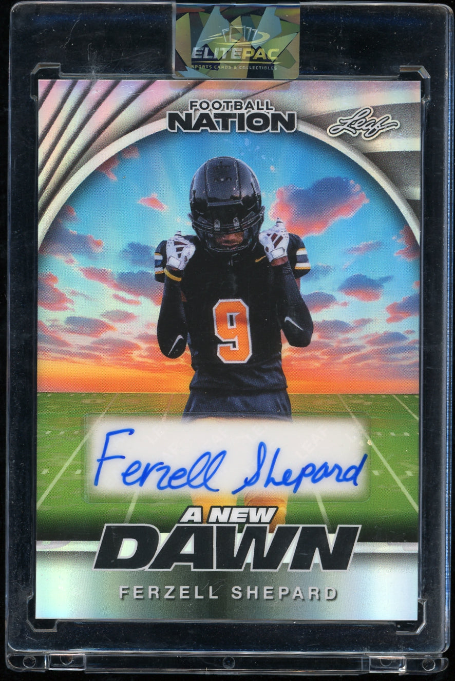 2025 Leaf Football Nation - A New Dawn Auto  Ferzell Shepard #/15 Football