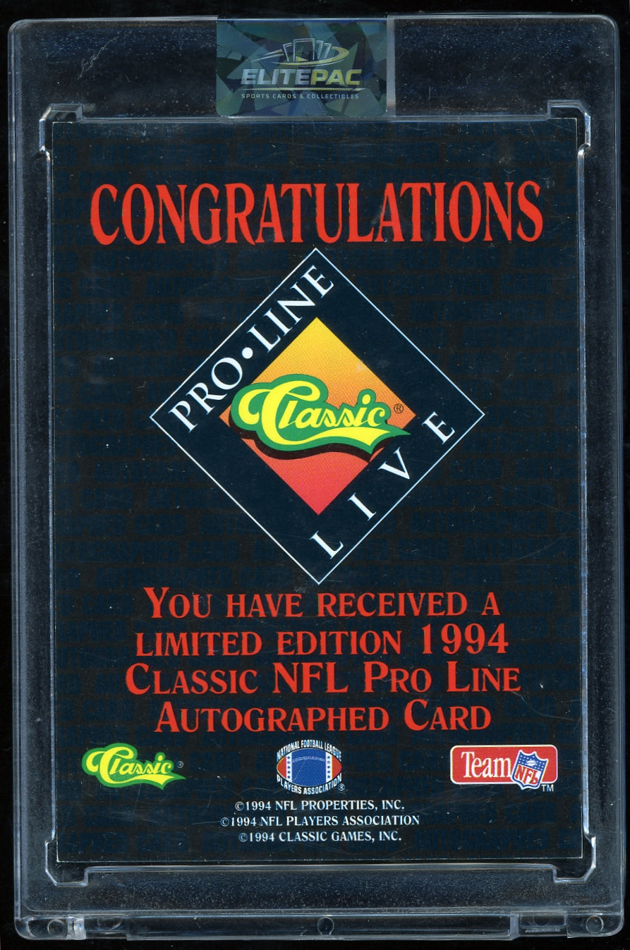 1994 Pro Line Live #NNO Quentin Coryatt Autographs #/970 Football