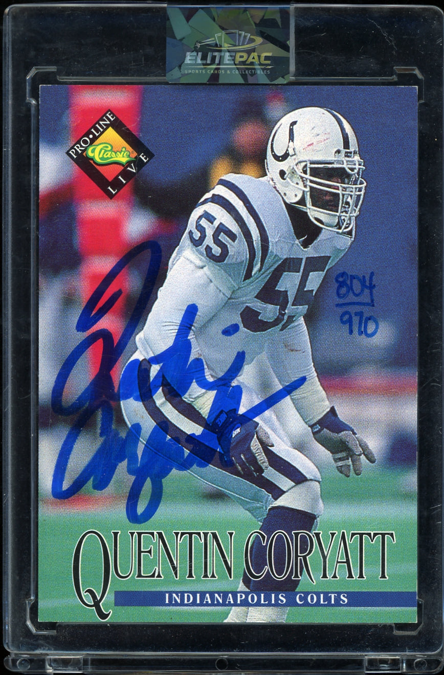 1994 Pro Line Live #NNO Quentin Coryatt Autographs #/970 Football