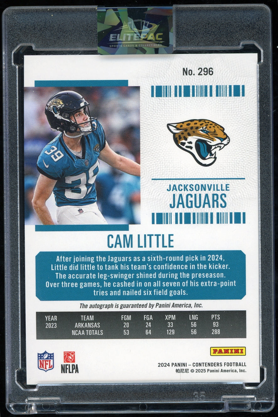 2024 Panini Contenders #296 Cam Little Midfield Ticket #/50 Football