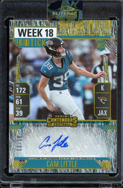 2024 Panini Contenders #296 Cam Little Week 18 Ticket #/18 Football