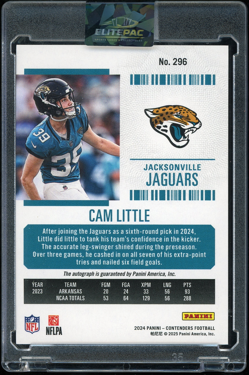 2024 Panini Contenders #296 Cam Little Playoff Ticket #/149 Football