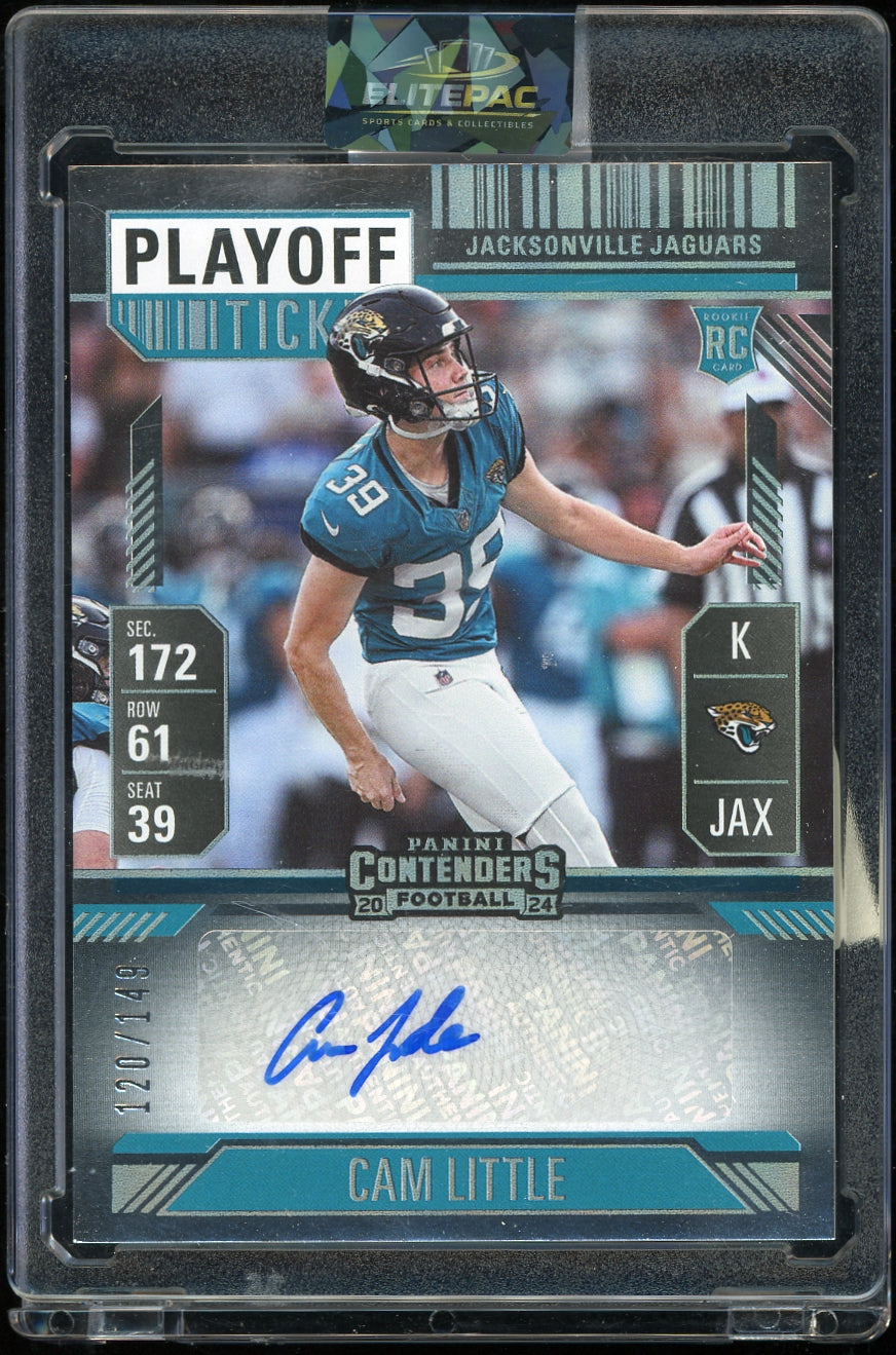 2024 Panini Contenders #296 Cam Little Playoff Ticket #/149 Football