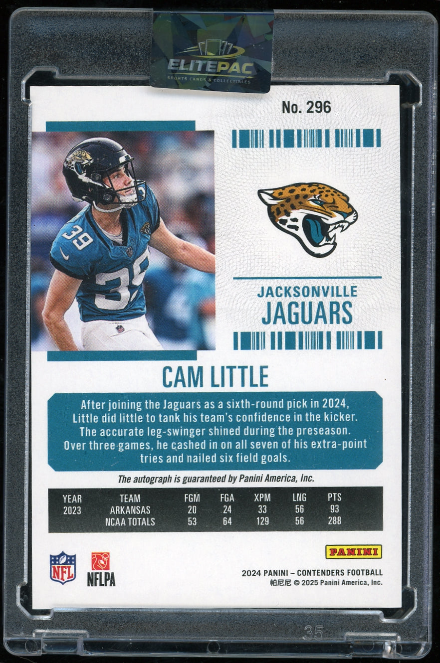 2024 Panini Contenders #296 Cam Little Divisional Ticket #/99 Football