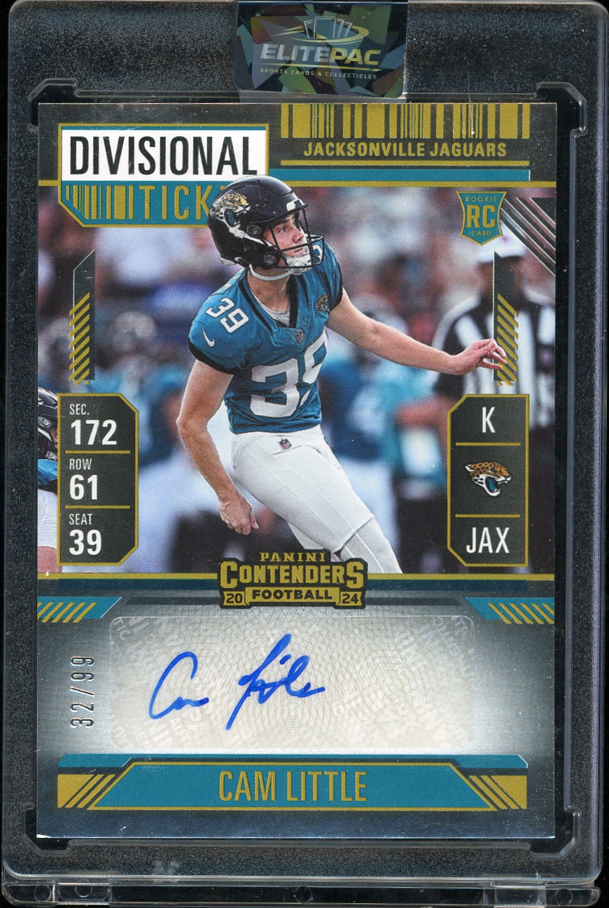 2024 Panini Contenders #296 Cam Little Divisional Ticket #/99 Football