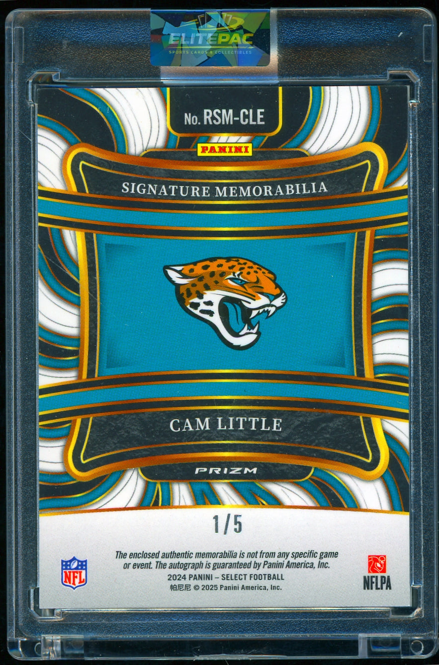 2024 Panini Select Cam Little Rookie Signature Memora Green Prizm #/5 Football