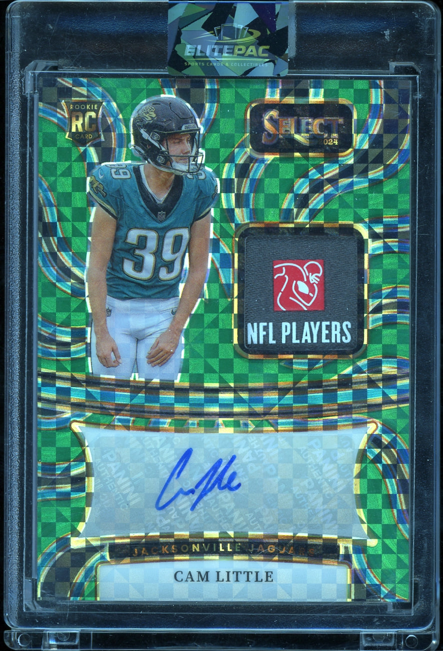 2024 Panini Select Cam Little Rookie Signature Memora Green Prizm #/5 Football