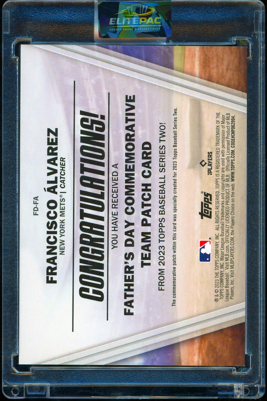 2023 Topps #FD-FA Francisco Alvarez Father's Day Commemorative Team Patches