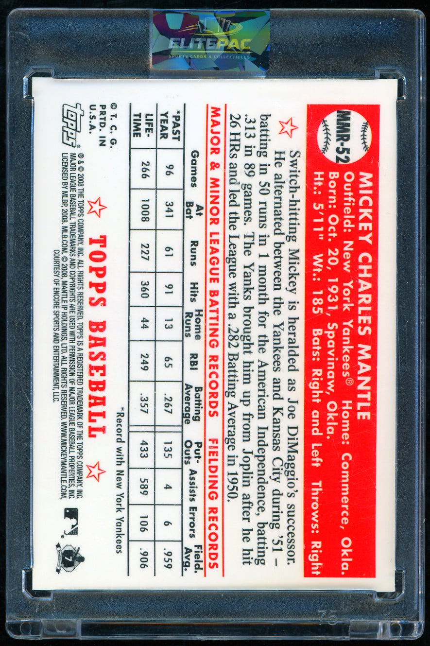 2008 Topps  Mickey Mantle Factory Mickey Mantle Reprints Blue Baseball