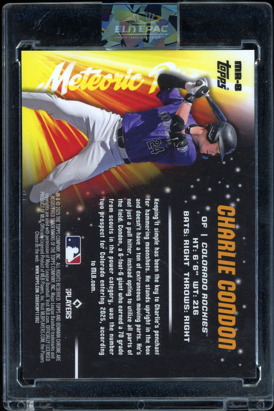 2025 Bowman Chrome #MR-8 Charlie Condon Meteoric Refractor #/150 Baseball