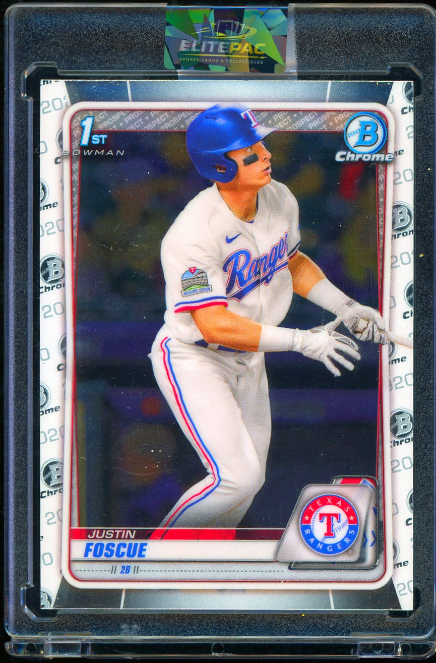 2020 Bowman Draft #BD-124 Justin Foscue Chrome Baseball