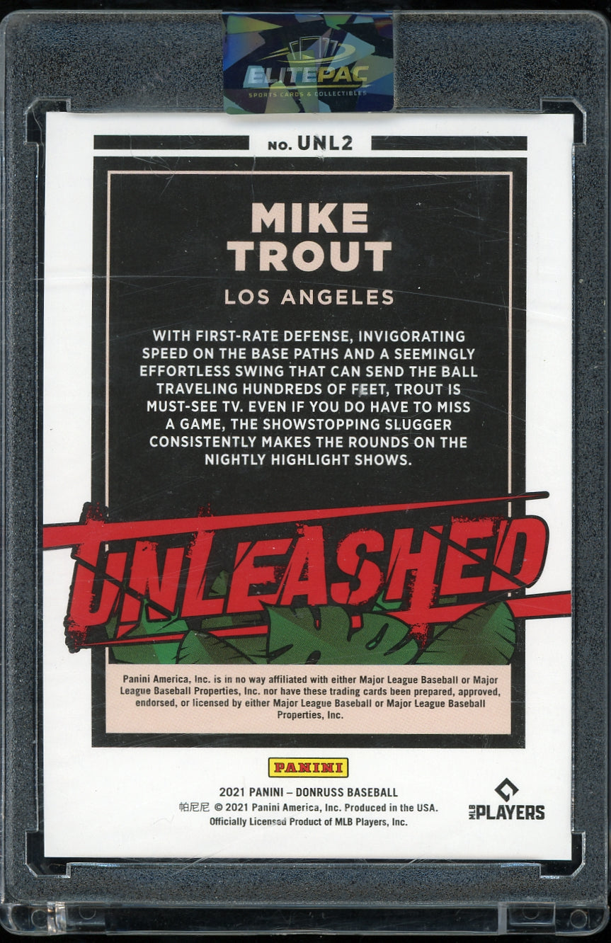 2021 Donruss #UNL2 Mike Trout Unleashed Blue #/249 Baseball