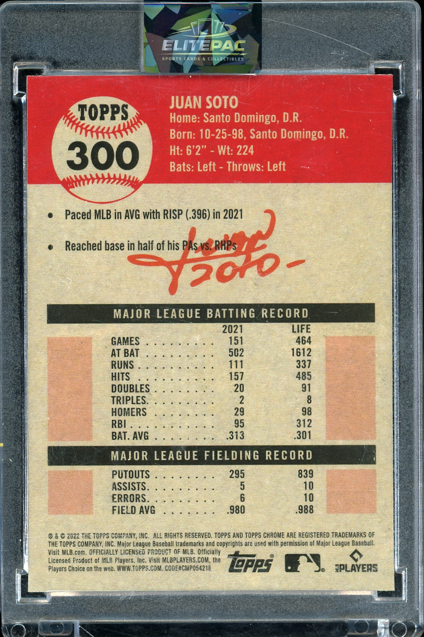 2022 Topps Chrome Platinum Anniversary #300 Juan Soto Prism Refractor Baseball