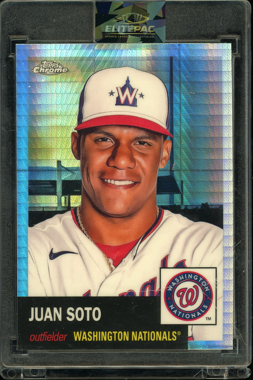 2022 Topps Chrome Platinum Anniversary #300 Juan Soto Prism Refractor Baseball