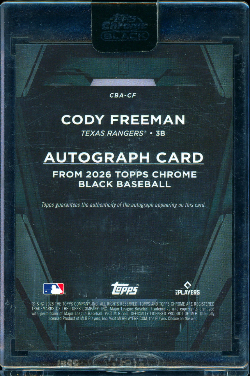 2026 Topps Chrome Black #CBA-CF Cody Freeman Autographs Baseball