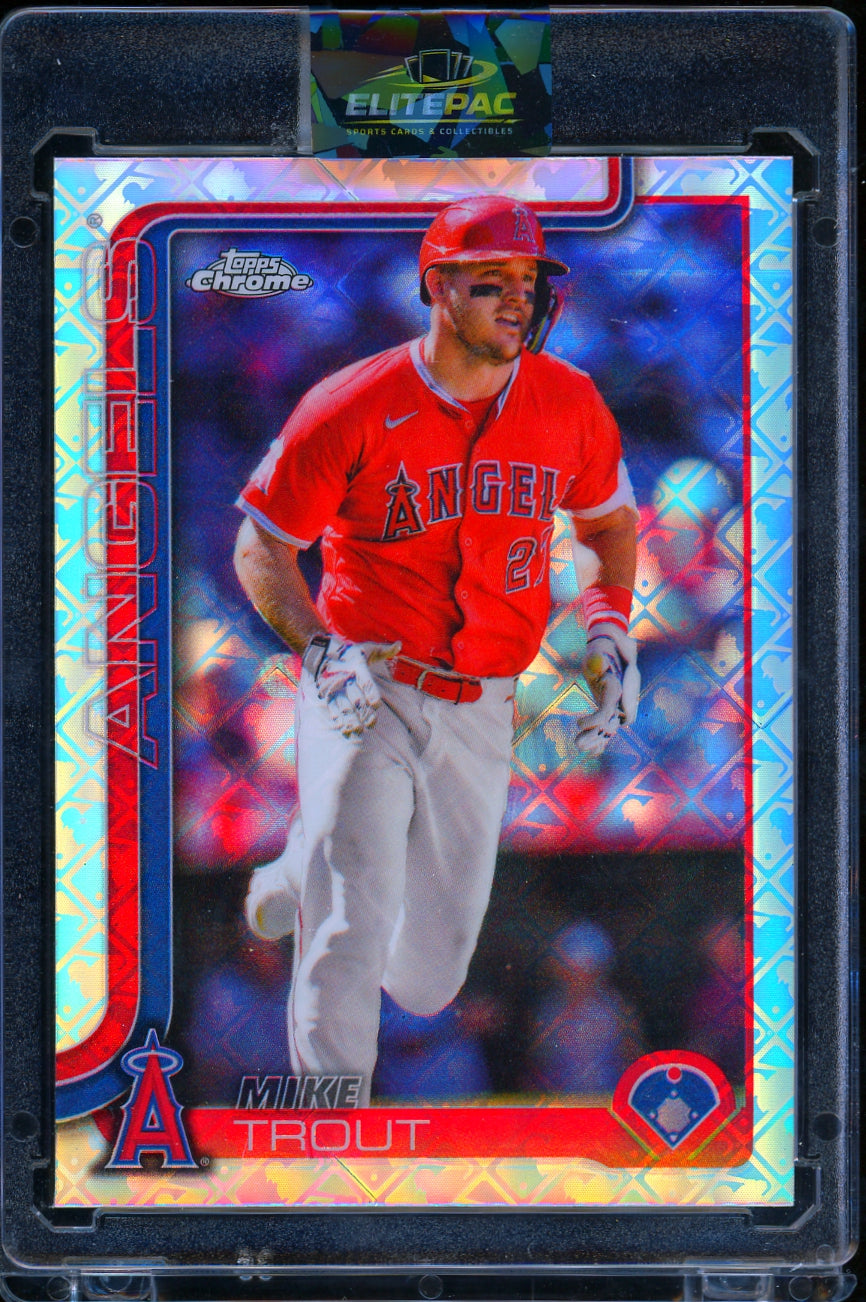 2025 Topps Chrome #100 Mike Trout Prism Refractors Baseball