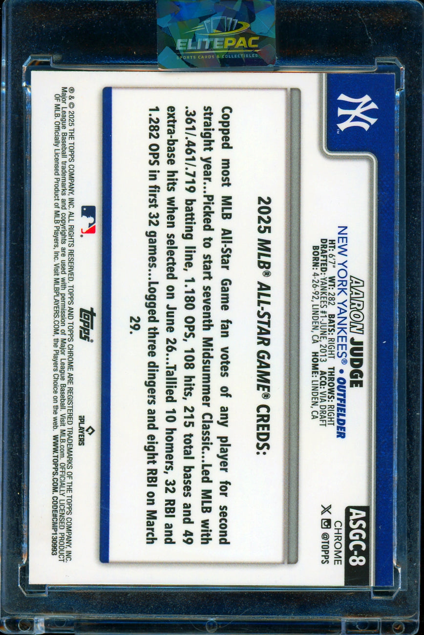 2025 Topps Chrome Update #ASGC-8 Aaron Judge 2025 All-Star Game Baseball