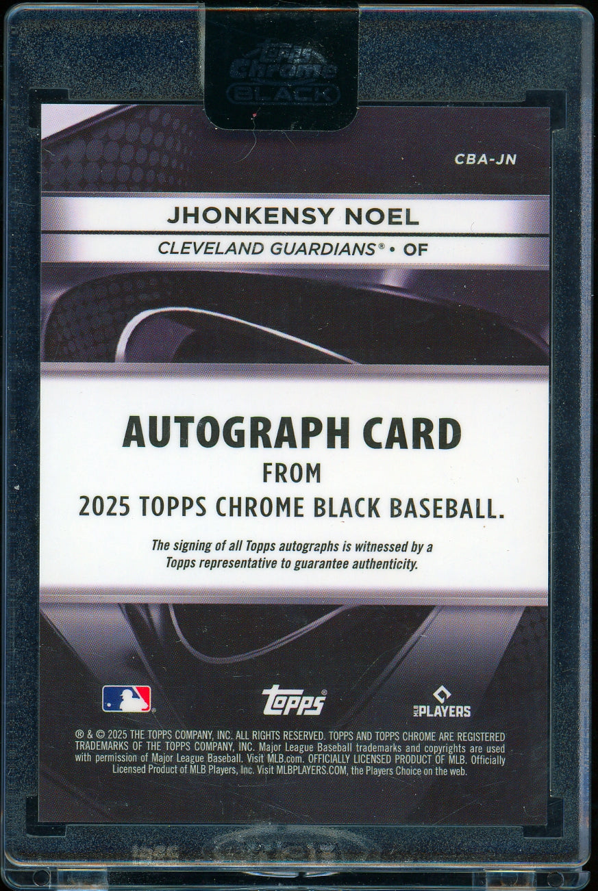 2025 Topps Chrome Black Jhonkensy Noel Autographs Refractors Blue Baseball