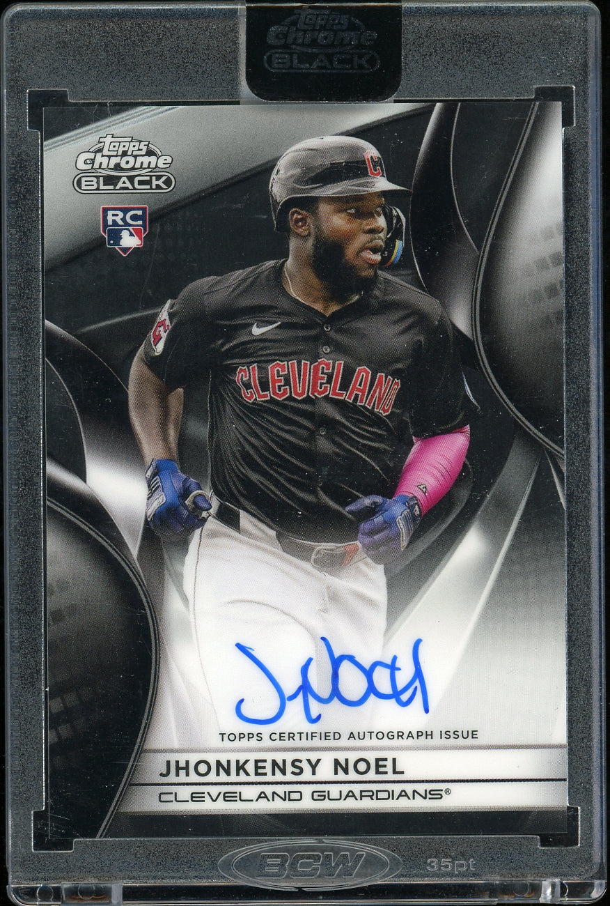 2025 Topps Chrome Black Jhonkensy Noel Autographs Refractors Blue Baseball
