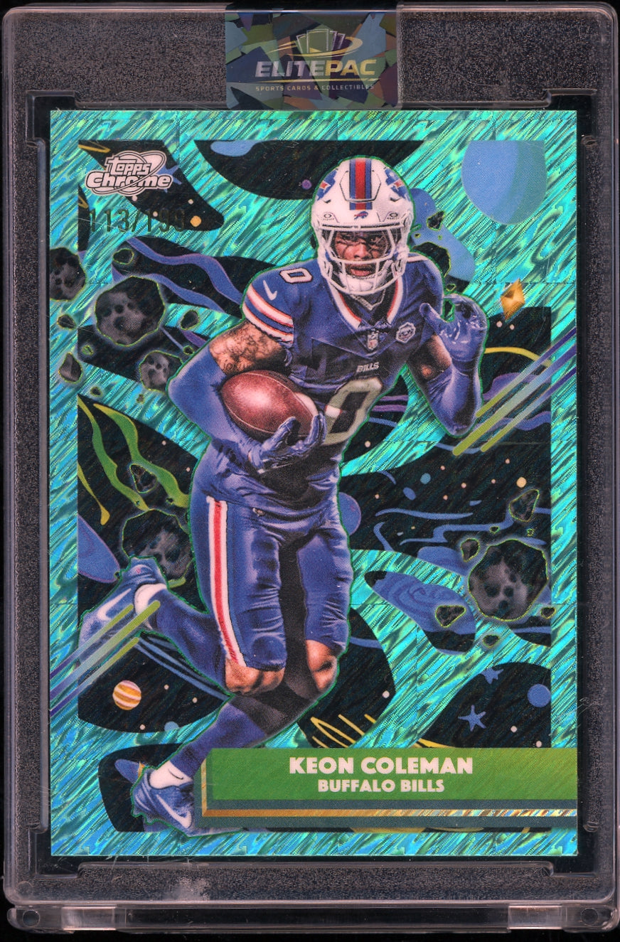 2025 Topps Chrome Cosmic #12 Keon Coleman Refractor #/199 Football