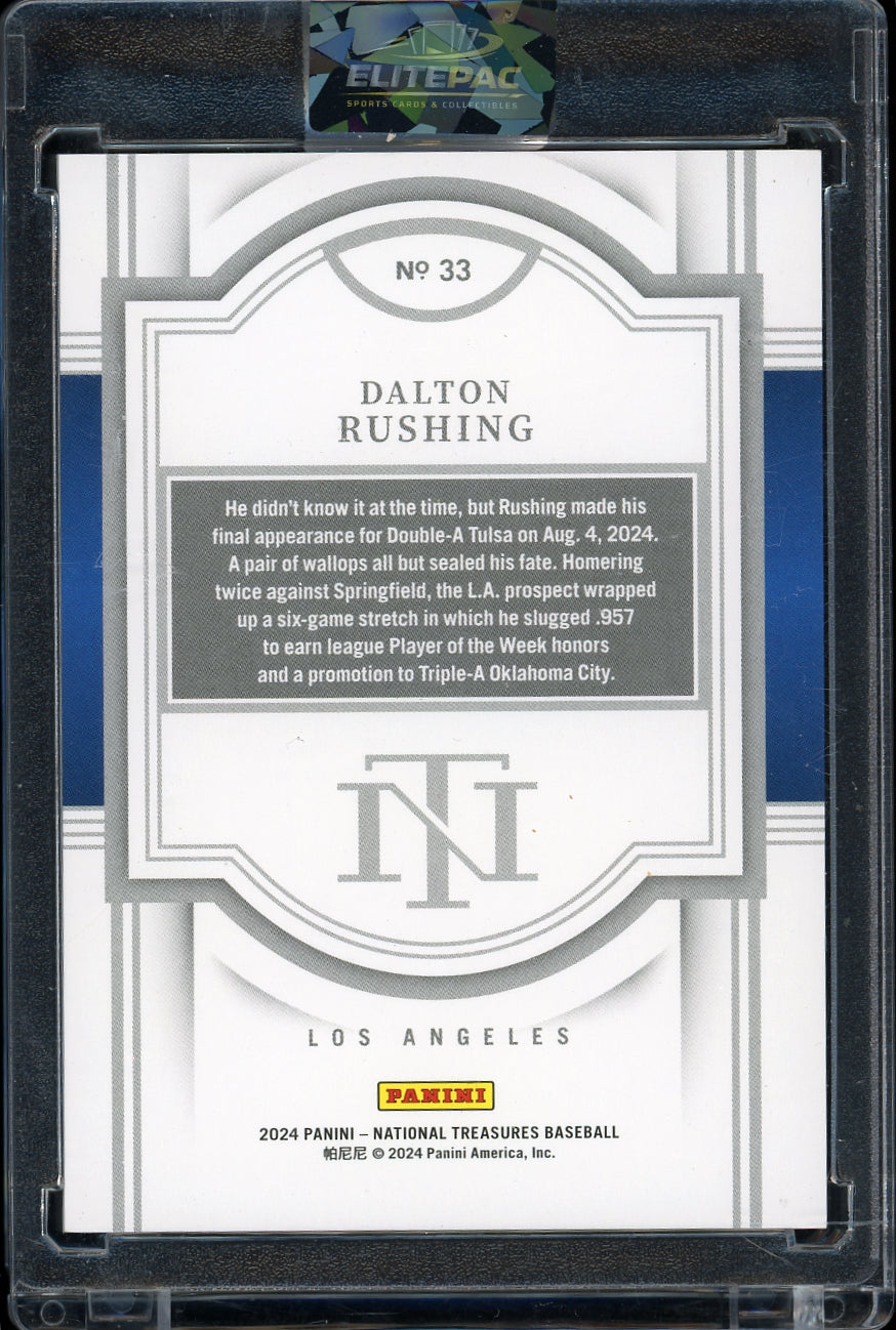 2024 Panini National Treasures #33 Dalton Rushing #/99 Baseball
