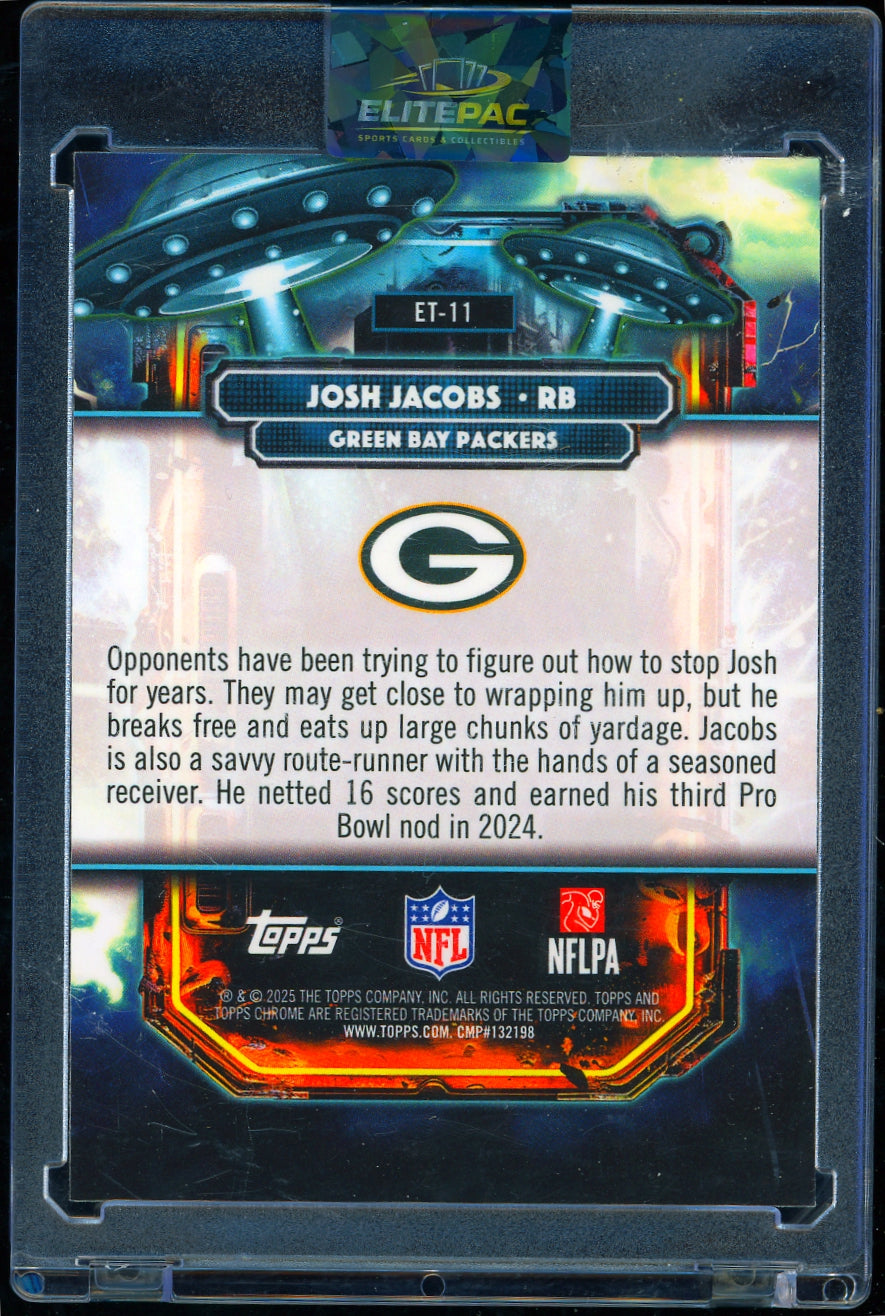 2025 Topps Chrome Cosmic #ET-11 Josh Jacobs Extraterrestrial Talent