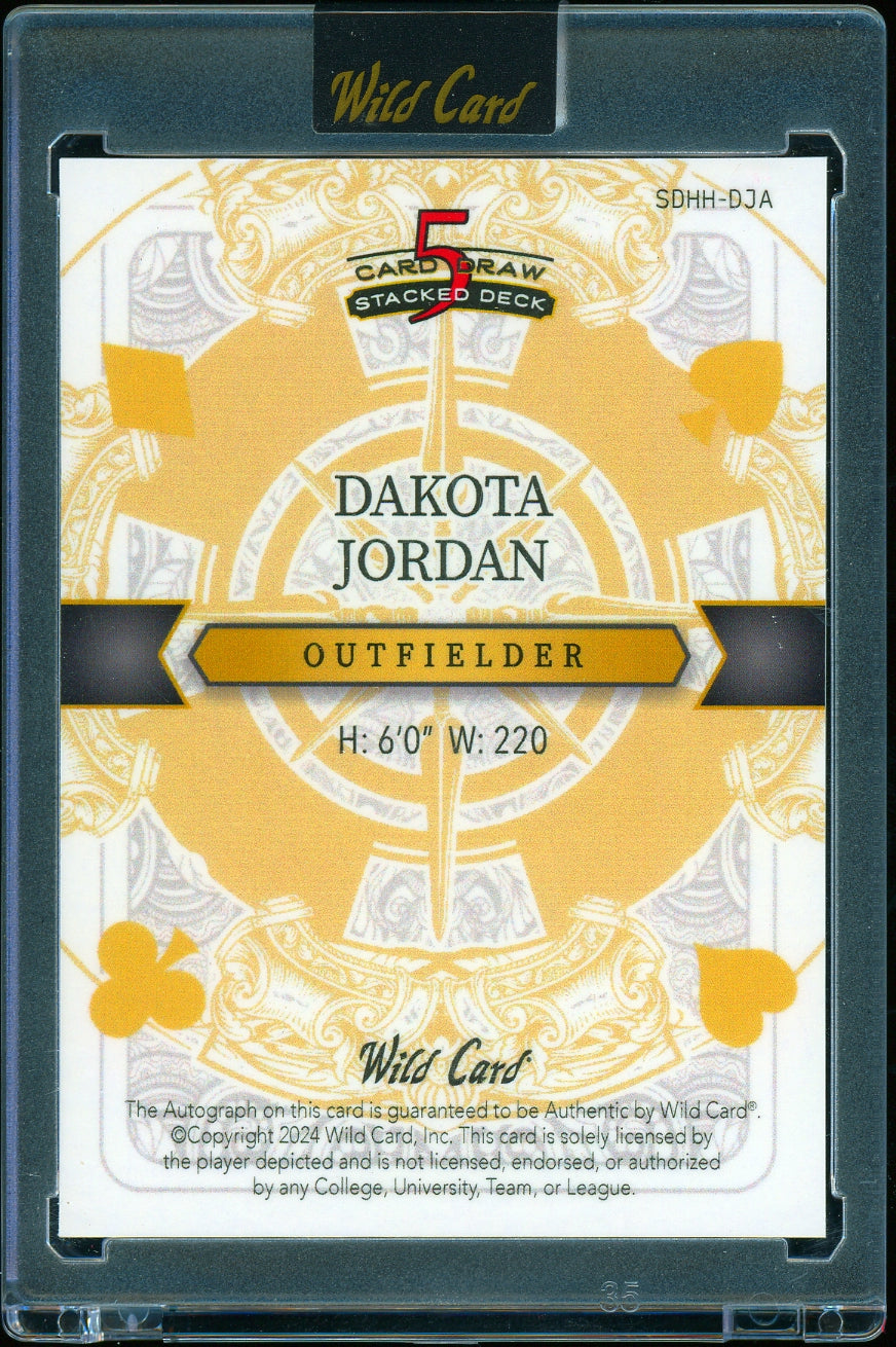 2024 Wild Card Five Card Draw - Stacked Deck Crystal  Dakota Jordan #/1 Baseball