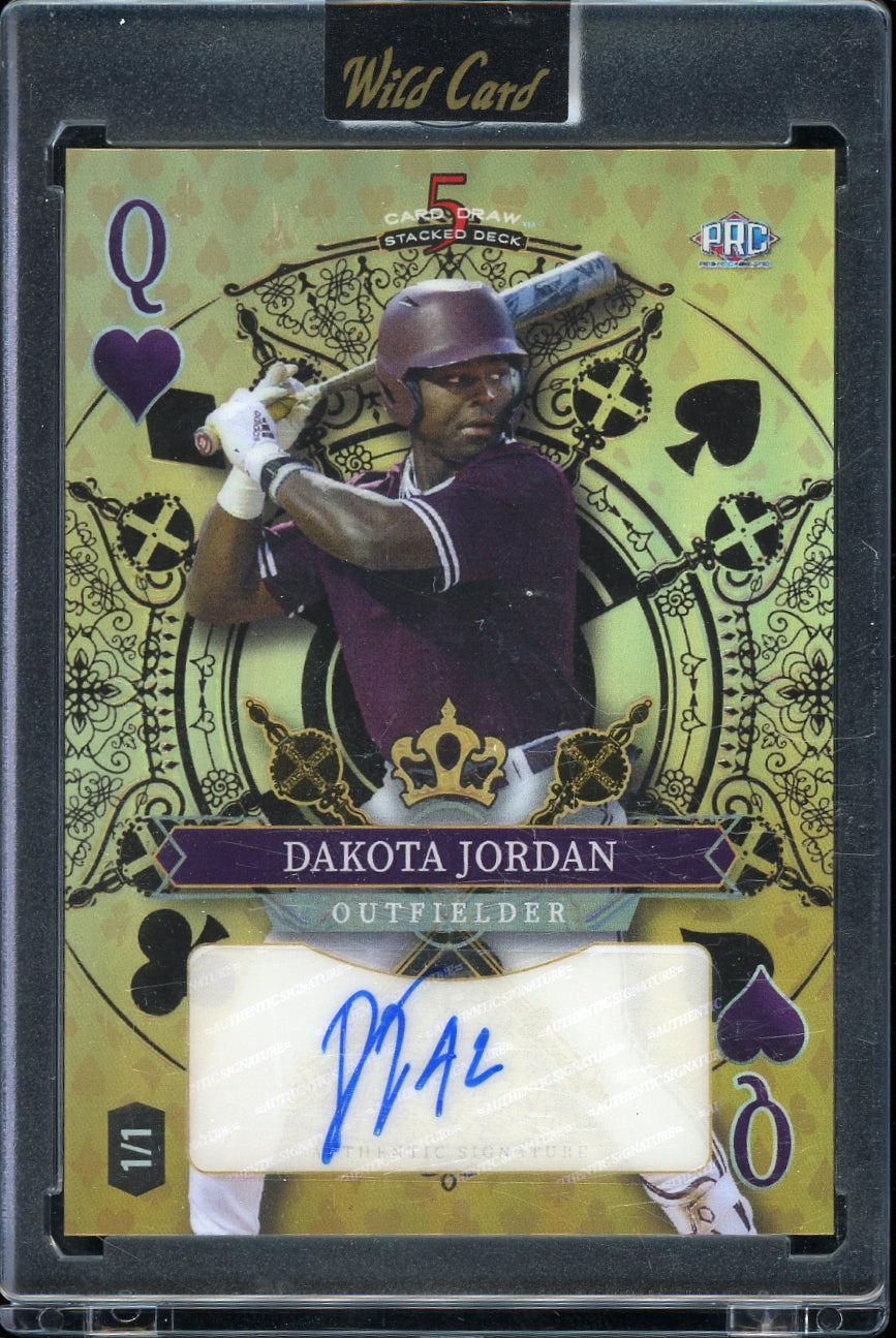 2024 Wild Card Five Card Draw - Stacked Deck Crystal  Dakota Jordan #/1 Baseball