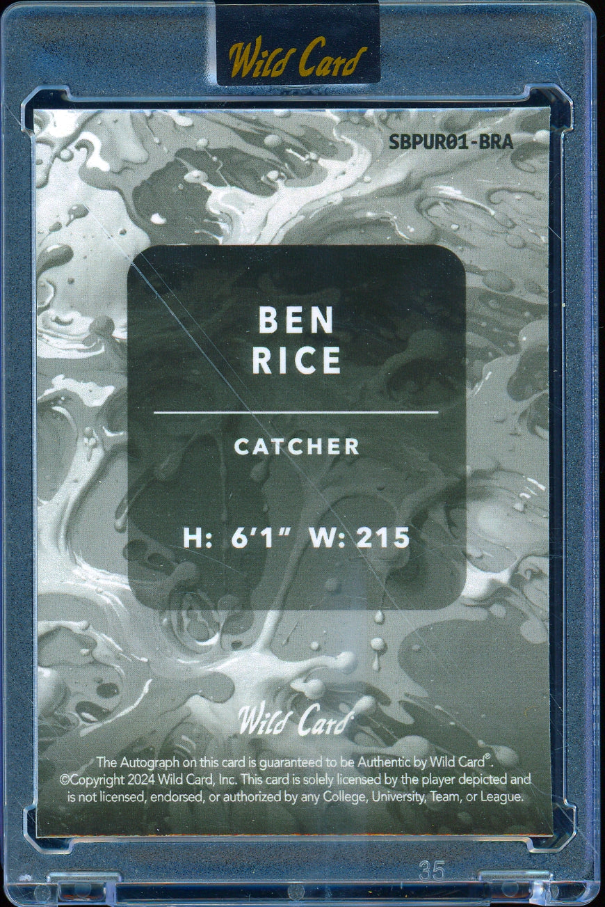 2024 Wild Card Splat - Rainbow Auto Purple  Ben Rice #/4 Football