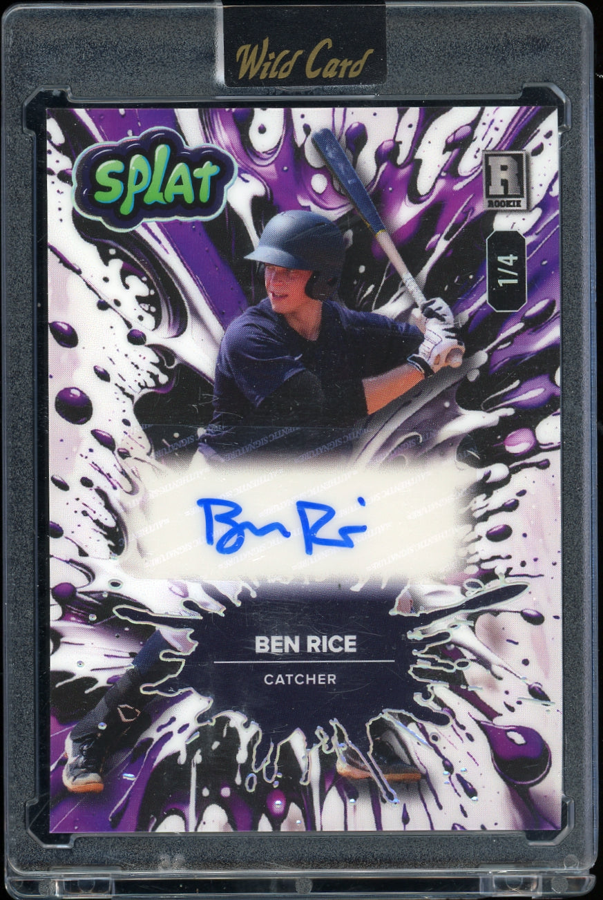 2024 Wild Card Splat - Rainbow Auto Purple  Ben Rice #/4 Football