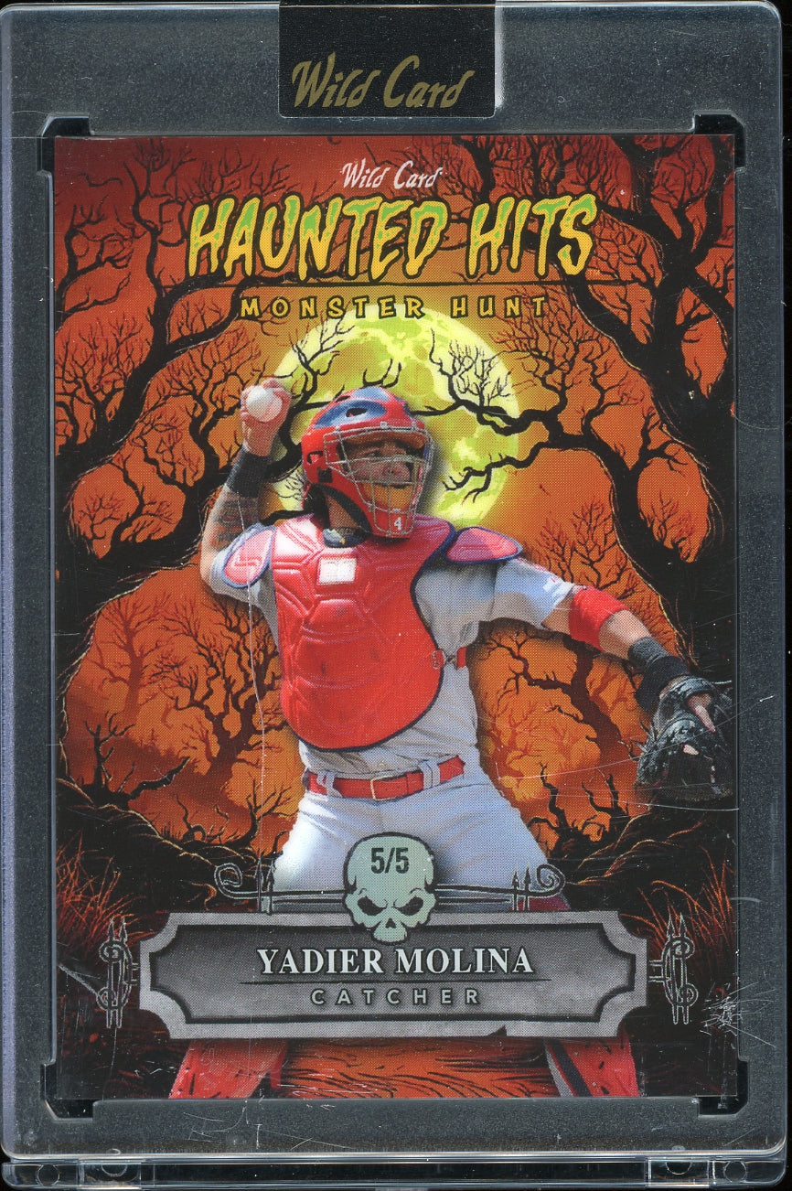 2025 Wild Card Haunted Hits - Rainbow Monster Yadier Molina #/5 Baseball
