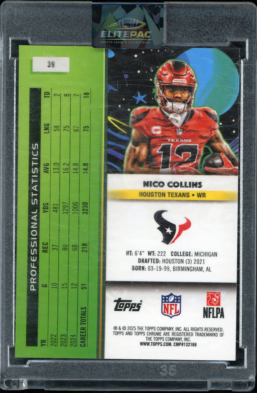 2025 Topps Chrome Cosmic #39 Nico Collins  Refractor #/75 Football