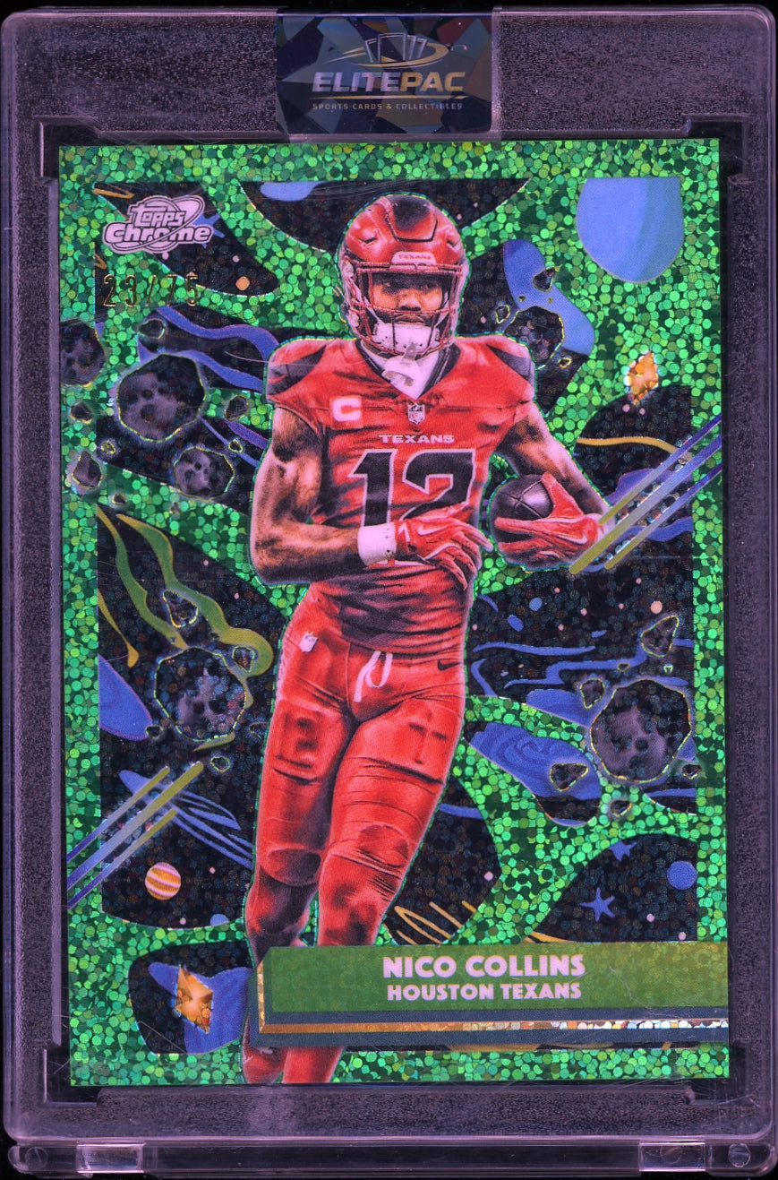 2025 Topps Chrome Cosmic #39 Nico Collins  Refractor #/75 Football
