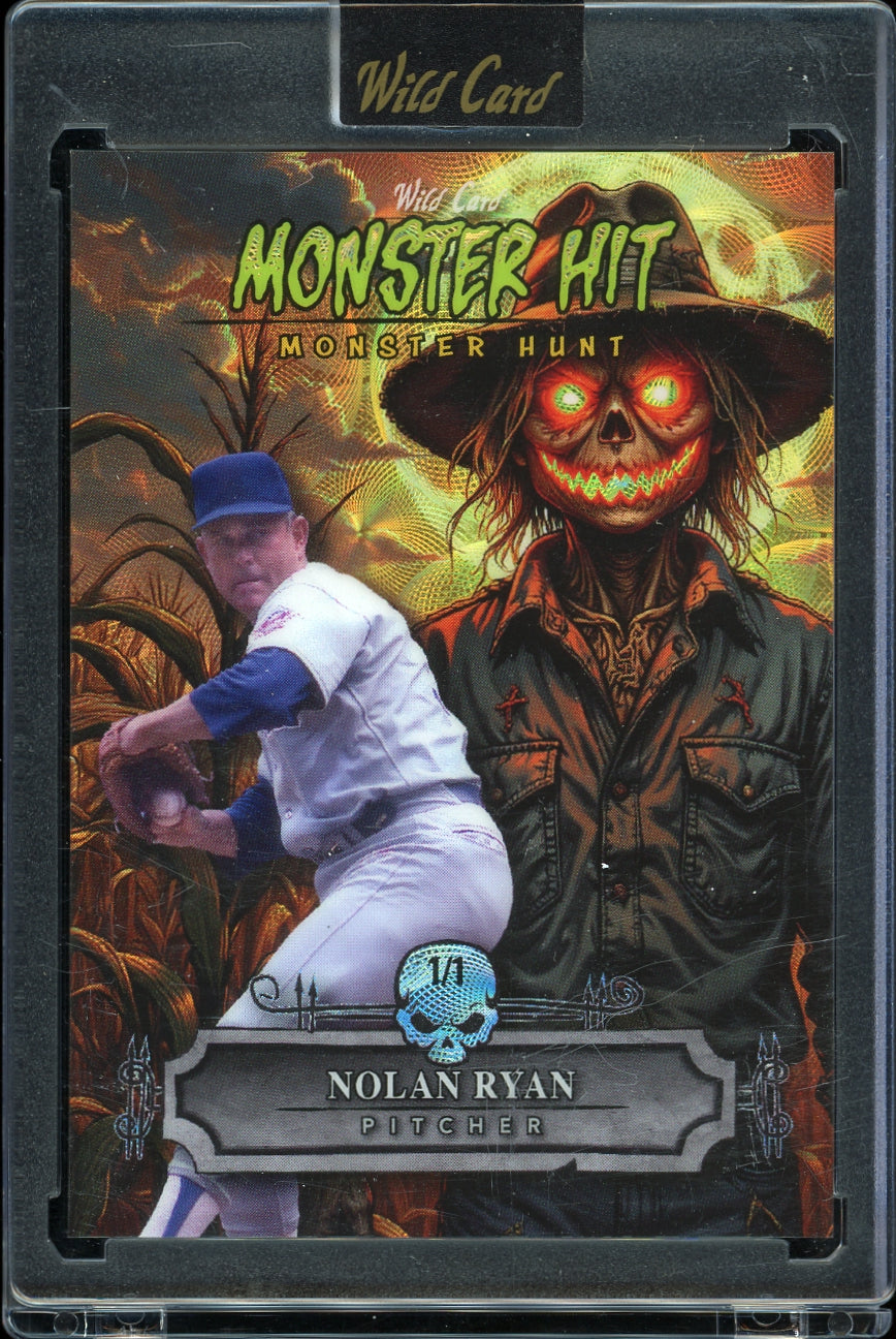 2025 Wild Card Haunted Hits Monster Hit Cornfield Nolan Ryan #/1 Baseball