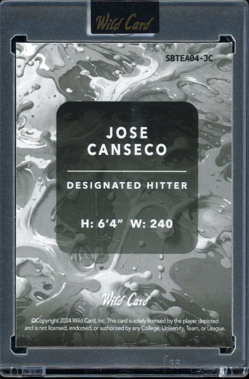 2024 Wild Card Splat - Lava Teal #SBTEA04-JC Jose Canseco #/2 Baseball