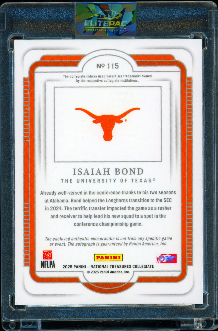 2025 Panini National Treasures #115 Isaiah Bond  Signatures #/99 Football