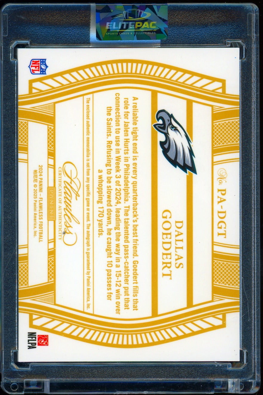 2024 Panini Flawless #PA-DGT Dallas Goedert Patch Autographs #/25 Football