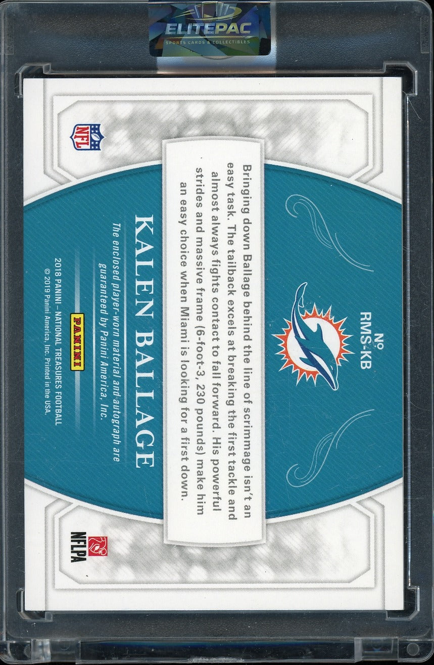 2018 Panini NT Kalen Ballage Rookie Signatures RPS NFL Shield Red #/1 Football